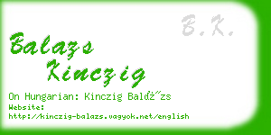 balazs kinczig business card